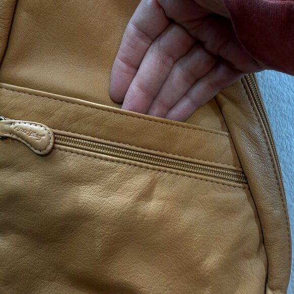 AmeriBag Classic Leather Healthy Back Bag in Tan Travel Crossbody Made In USA - Picture 3 of 11